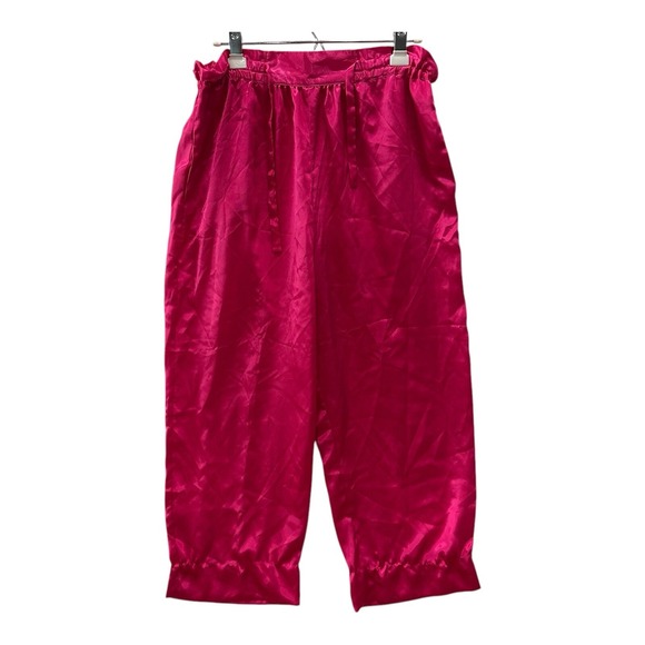 Fredericks of Hollywood VTG Size Large Pink Satin High Waist Wide Leg Sexy Pants - Picture 1 of 7